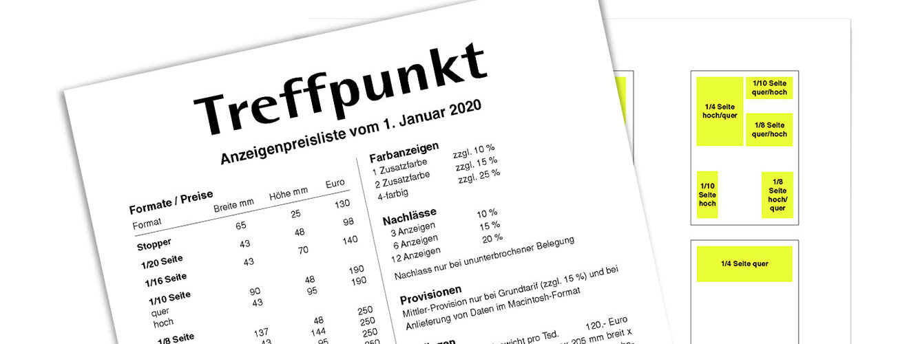 Treffpunkt Karlsruhe | Media-Daten / Anzeigenpreisliste (Stand 01/2020)