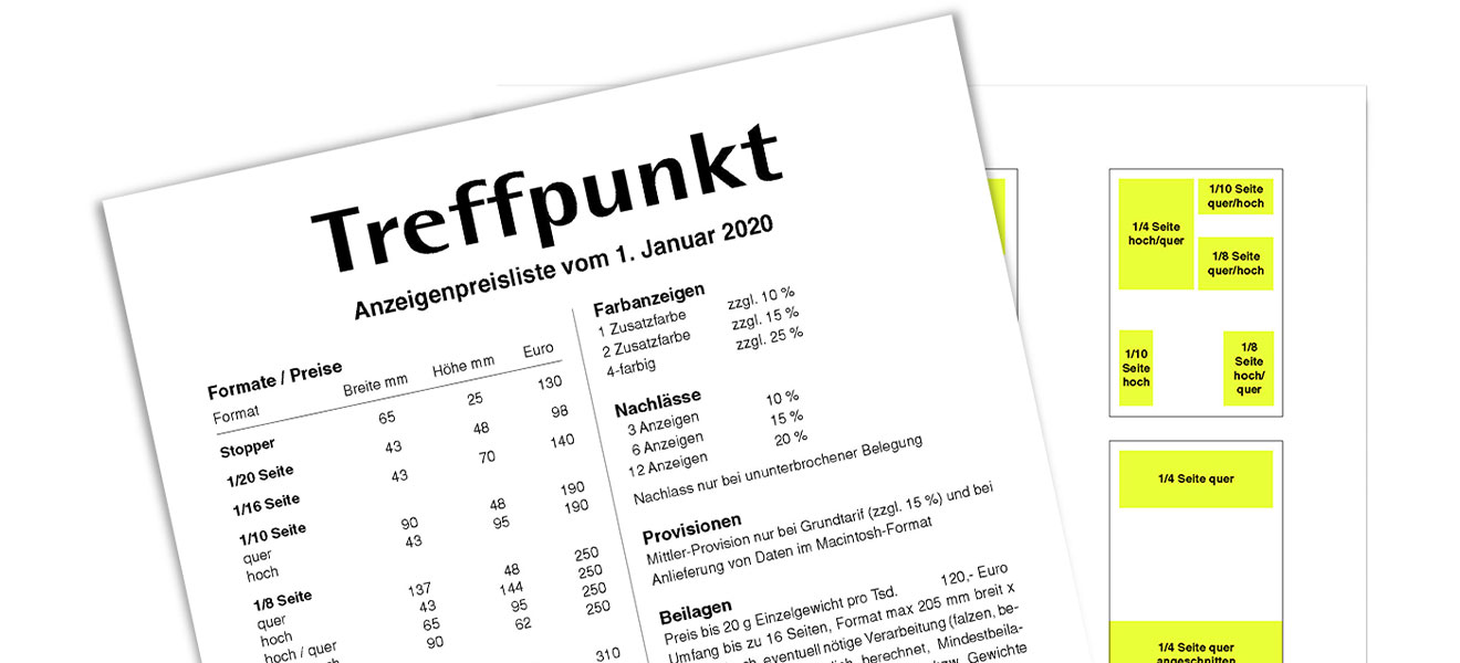 Treffpunkt Karlsruhe | Media-Daten / Anzeigenpreisliste (Stand 01/2020)