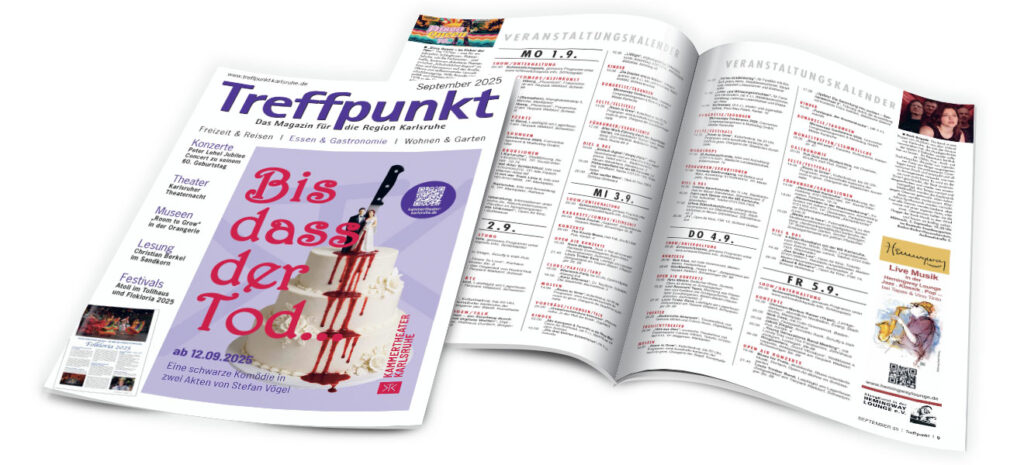 Titelbild der September-Ausgabe 2025 des Magazins Treffpunkt Karlsruhe