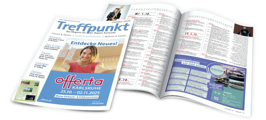 Titelbild der Oktober-Ausgabe 2025 des Magazins Treffpunkt Karlsruhe
