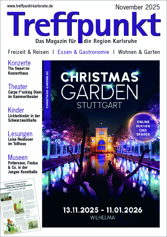 Die Titelseite der November-Ausgabe 2025 des Magazins Treffpunkt Karlsruhe